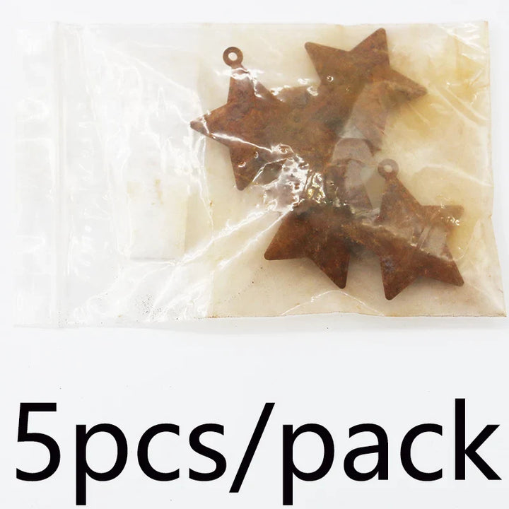 Rynx | (5 pieces/pack) 4.5 cm Retro Rusty Christmas Bells Decoration Star Horn Bell New Year Festival Decoration Pendant DIY