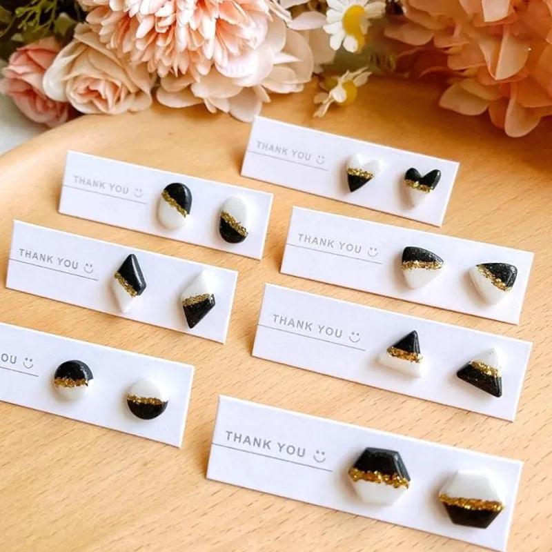 Lisslune | 10-piece DIY Geometric Clay Cutter for Unique Earring Designs - Set of Soft Polymer Molds