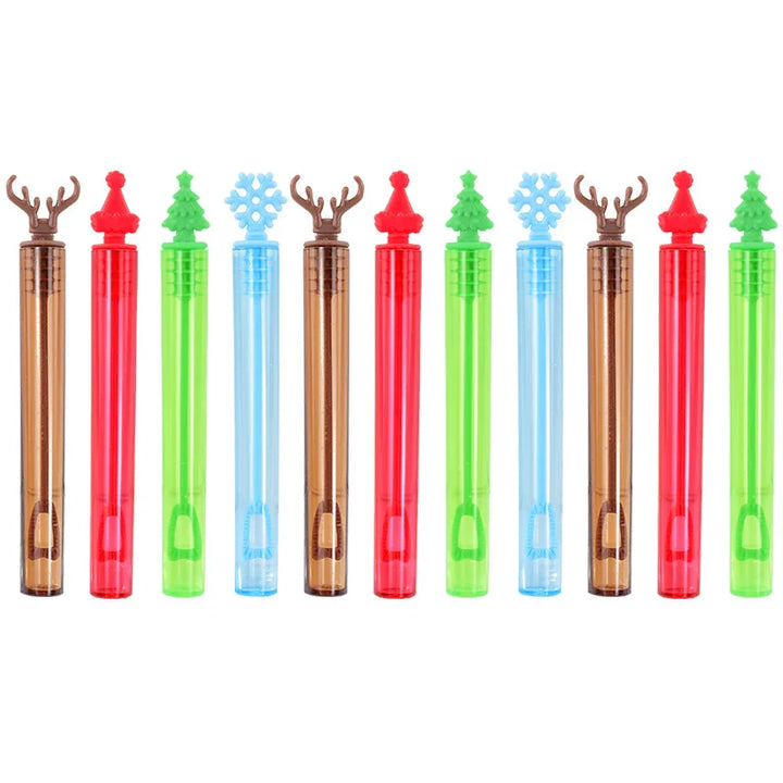 Rynx 12/36Pcs Christmas Bubble Stick Soap Tube Empty Bottle 2024 Christmas Decoration New Year Children's Gift Children's Birthday Party Favors Toy