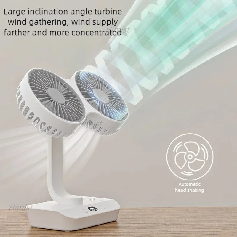 Lisslune | Lightweight Double Blades Rechargeable Travel Camp Cooler Fan