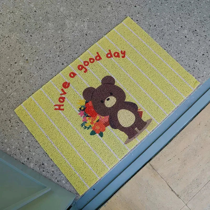 Rynx | PVC Cartoon Welcome Doormat Korean Style Cuttable Animal House Entrance Mat Carpet Anti Dust Floor Mat Outdoor Home Decor