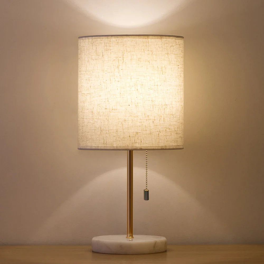 Rynx | Modern Table Lamp with Marble Base Elegant Nightstand Reading Lamp for Bedroom Decoration