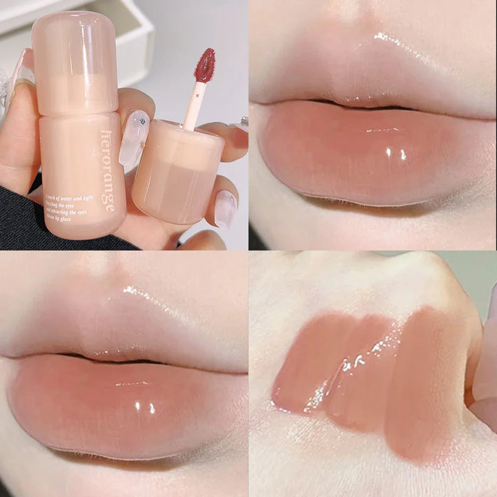 Rynx | Mirror Water Lip Gloss Transparent Glass Gel Lip Lacquer Waterproof Moisturizing Liquid Lipstick Nude Clear Shade Korean Makeup