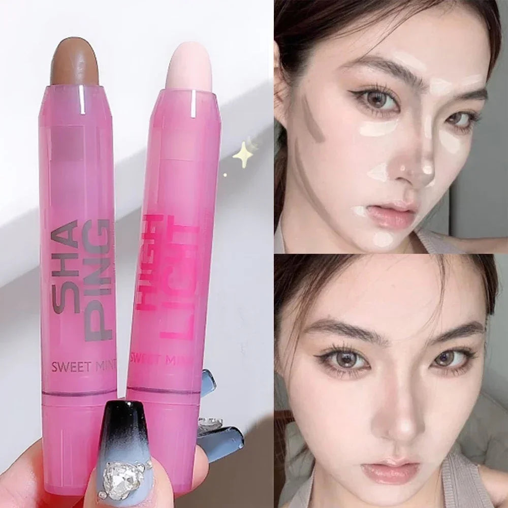 Rynx | Gray Bronzer Highlighter Contour Pencil Waterproof Cream Texture Nose Shadow Contour Pencil Cosmetics Face Brightening Makeup
