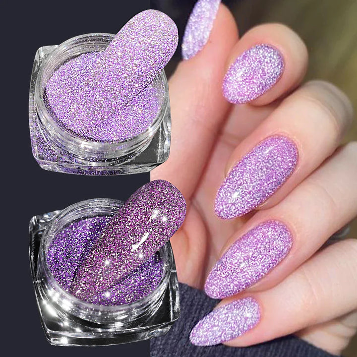 Rynx | 8 jar/set Reflective Diamond Glitter Nail Art Chrome Pigment Sparkling Flash Crystal Pigment Nails DIY Dust Nail Supplies