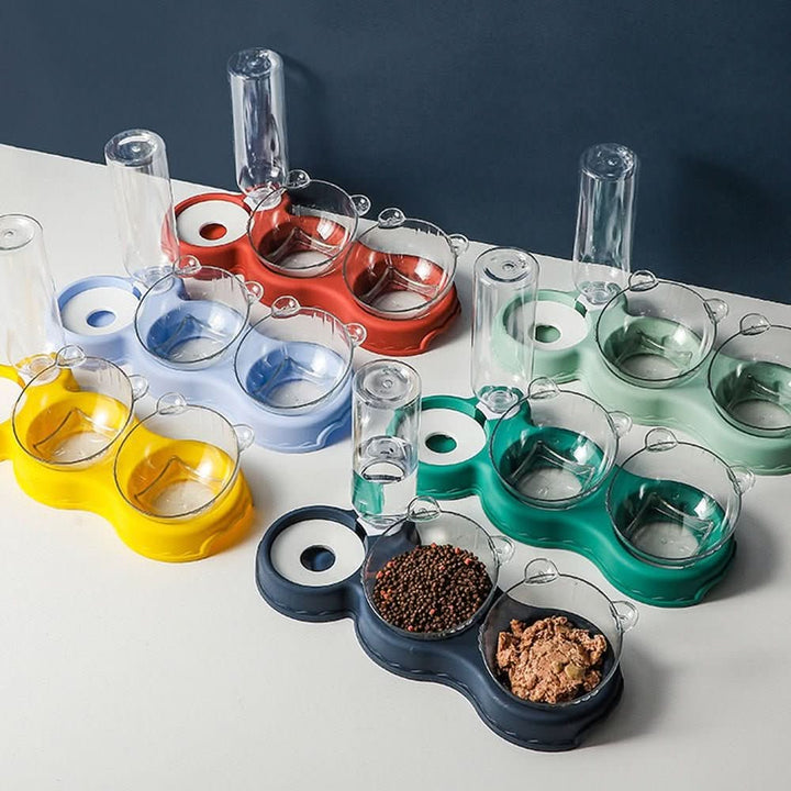 Lisslune | 3-in-1 Feeding Station with Water Dispenser & Elevated Bowl