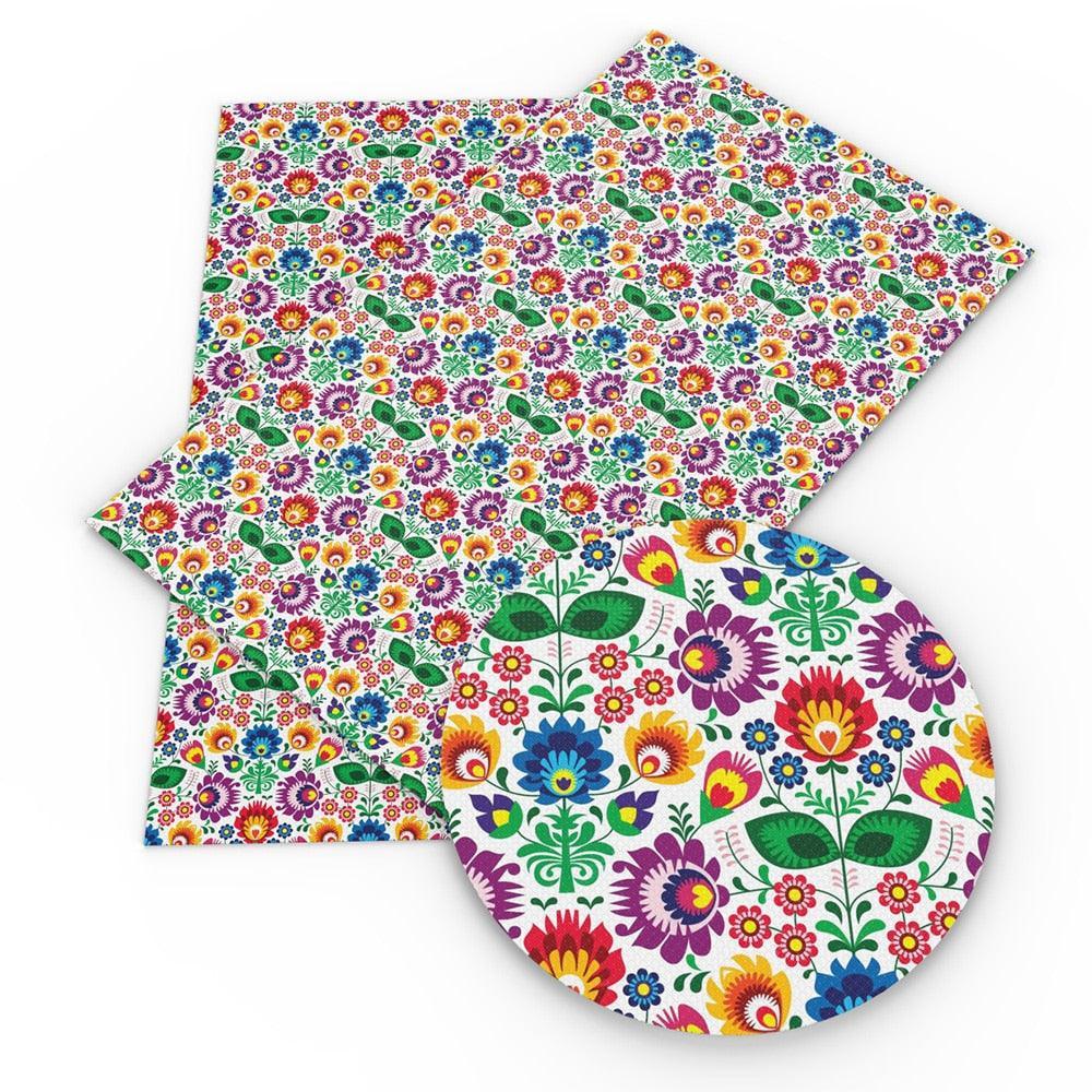 Lisslune | Charming Floral Synthetic Leather Craft Sheets - Essential for Creatives