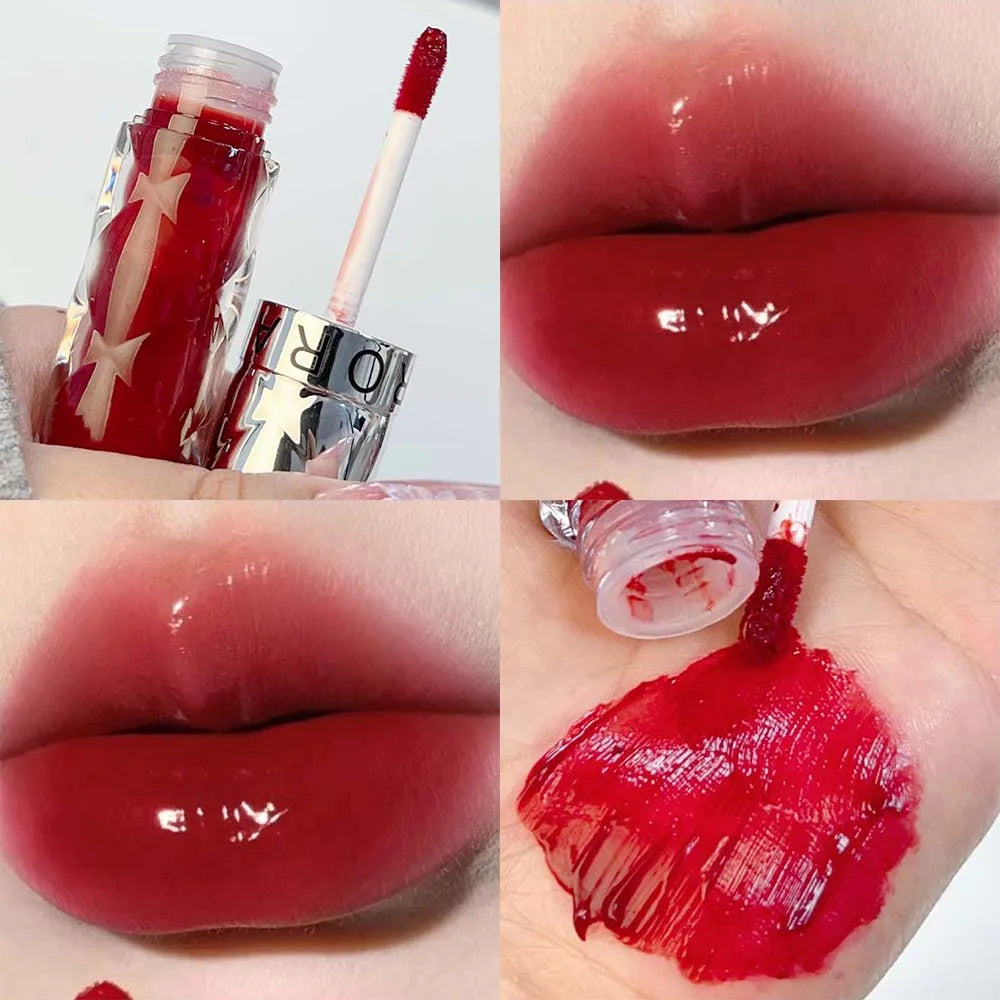 Rynx | Clear Nude Mirror Lip Gloss Moisturizing Hydrating Non-sticky Water Light Glass Gel Filling Lip Glaze Oil Lipstick Tint Cosmetics