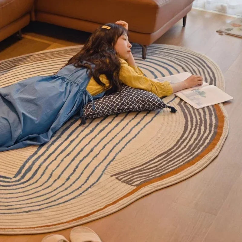 Rynx | Irregular Living Room Rug Easy Care Bedroom Rug Comfortable Soft Large Area Rugs Minimalist Rugs Balcony Tapis Carpet IG