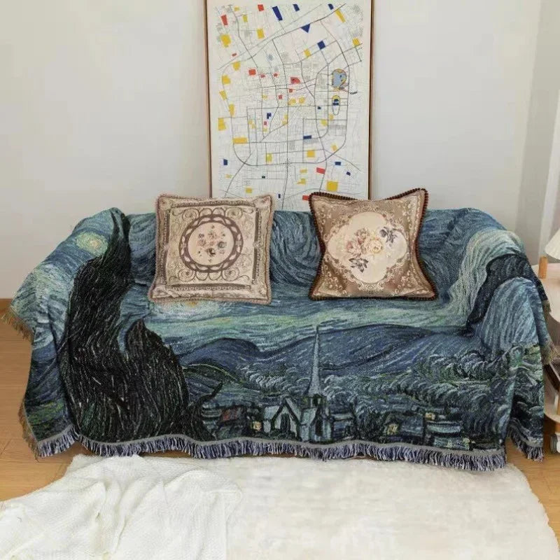 Lisslune | Gogh-inspired Starry Night Art Blanket