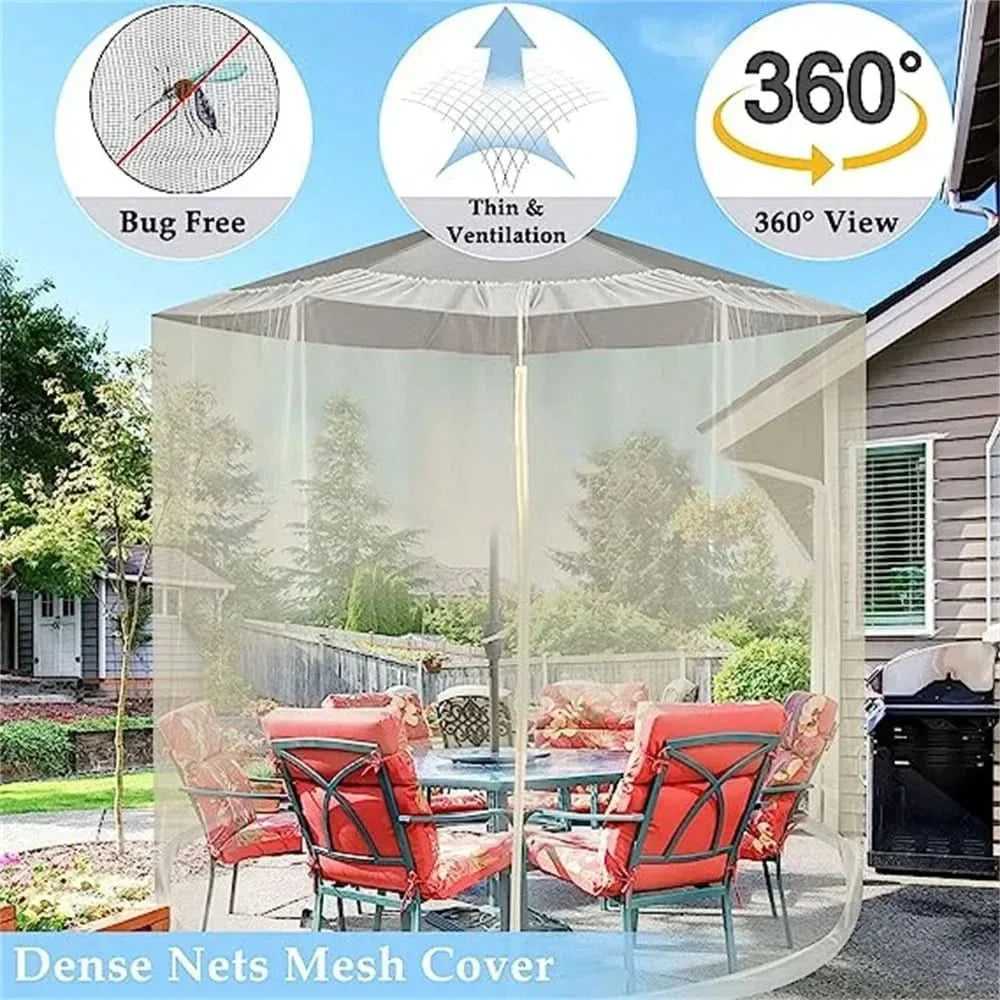 Lisslune | Mosquito net for sun umbrellas up to 4 m – Adjustable & with zipper