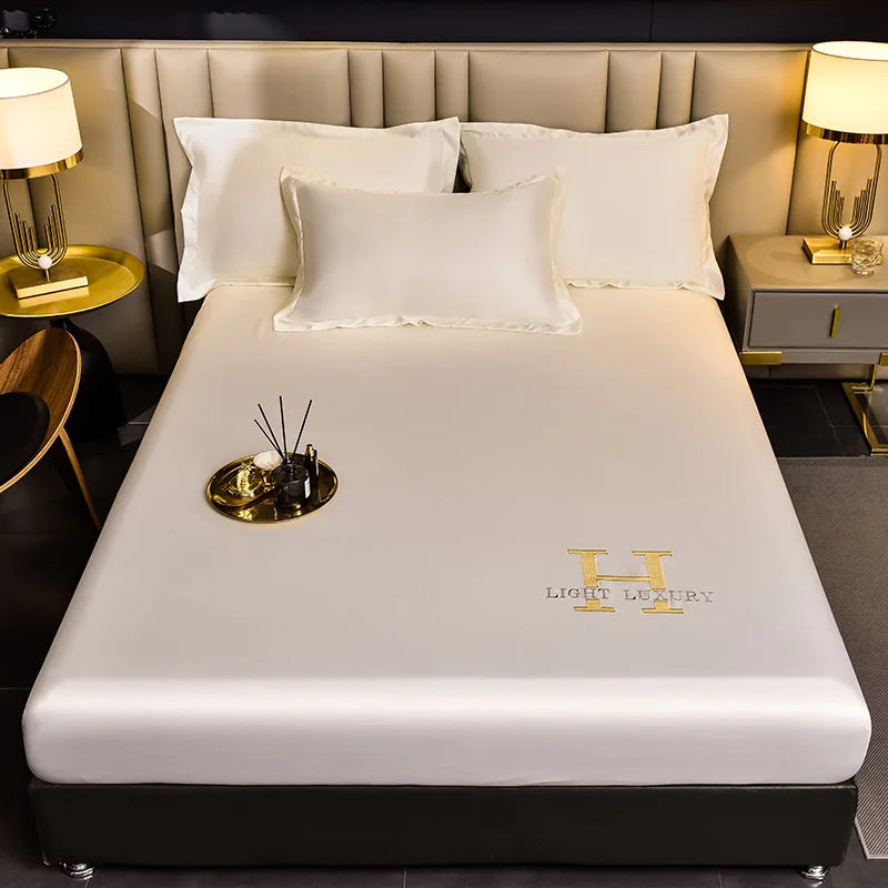 Lisslune | Solid Color Silk Bed Sheet
