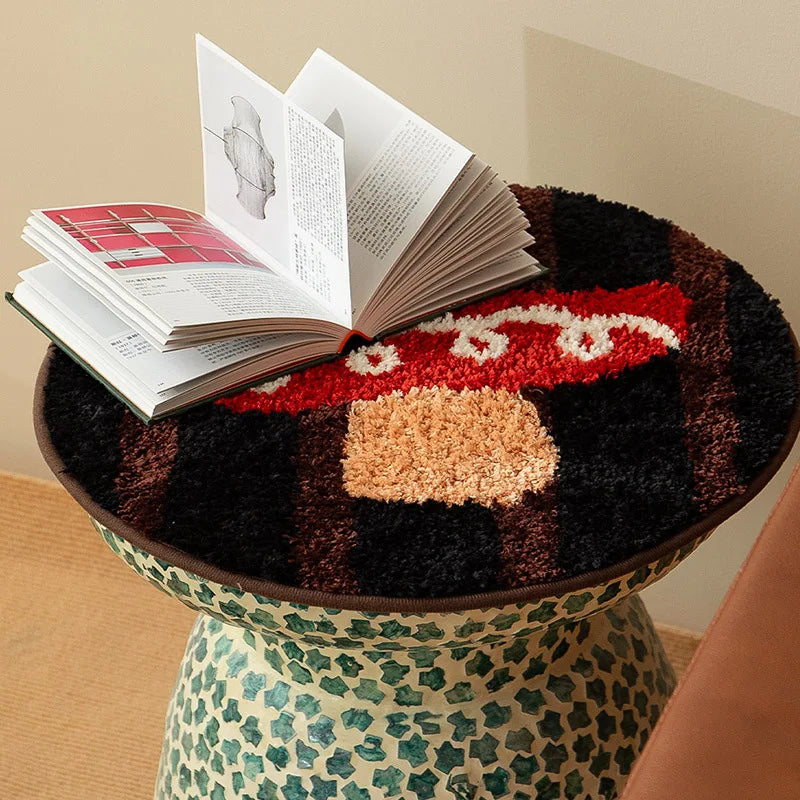 Rynx | Lovely Tufting Seat Cushion Mat Soft Round Square Mushroom Dots Chair Sofa Pad Home Office Warm Room Decor for Autumn Winter