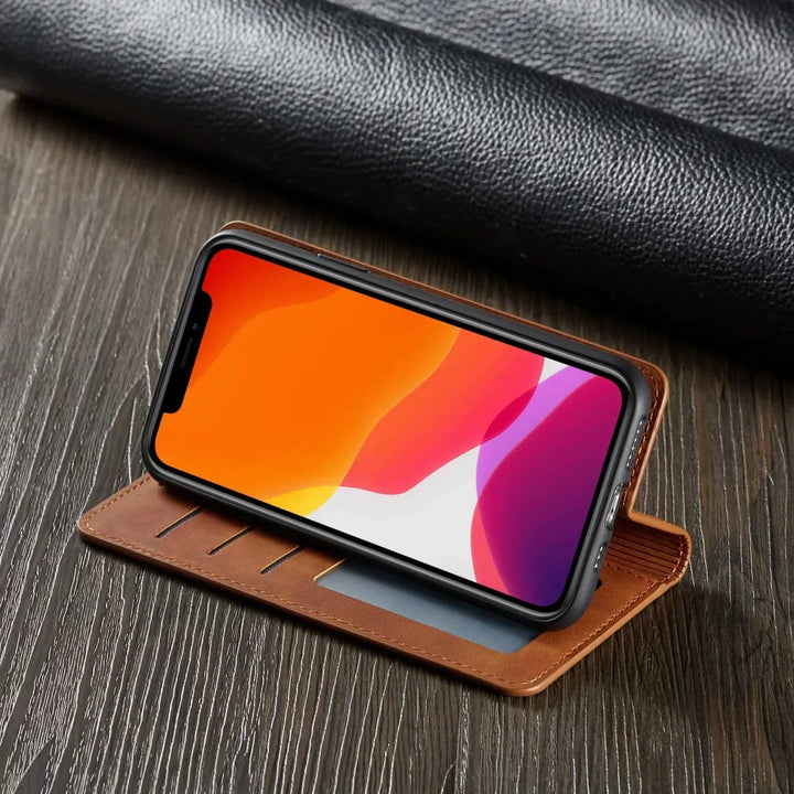 Lisslune | iPhone Case: Magnetic Leather Bag for Stylish Protection