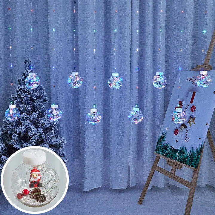 Rynx | Christmas Wish Ball LED Fairy Curtain Light String Wedding Holiday Garland Lamp for Home Room Party Decoration Christmas