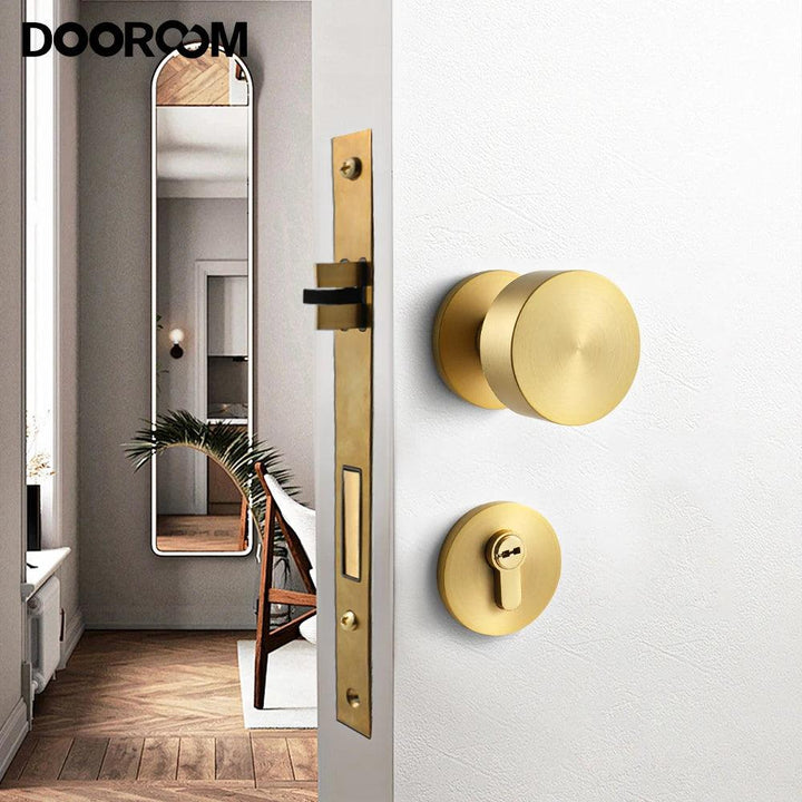 Lisslune | Sleek Serenity Brass Door Handle: Enhance the Style and Security of Your Home