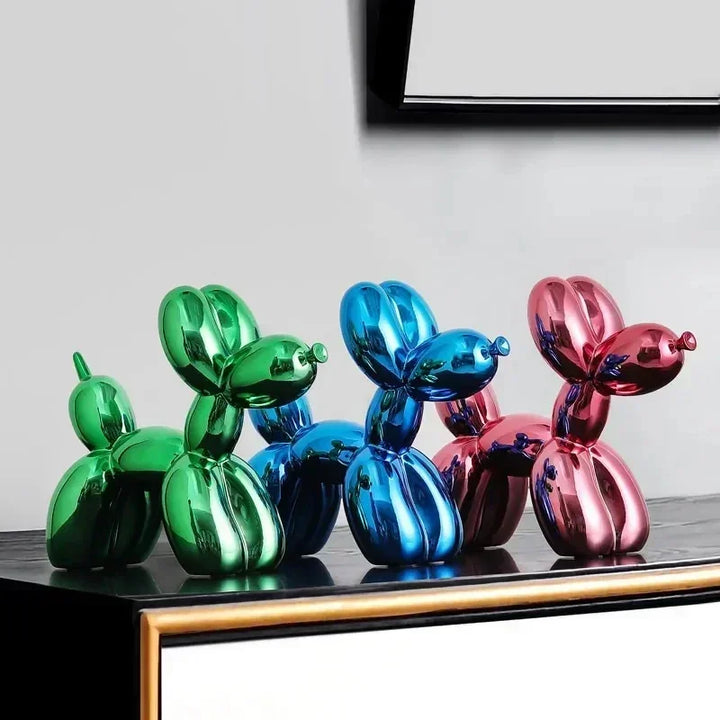 Lisslune | Nordic Balloon Dog Sculpture Resin Animal Ornament Art Sculptures and Figures Craft Home Decoration Room Desktop Accessories