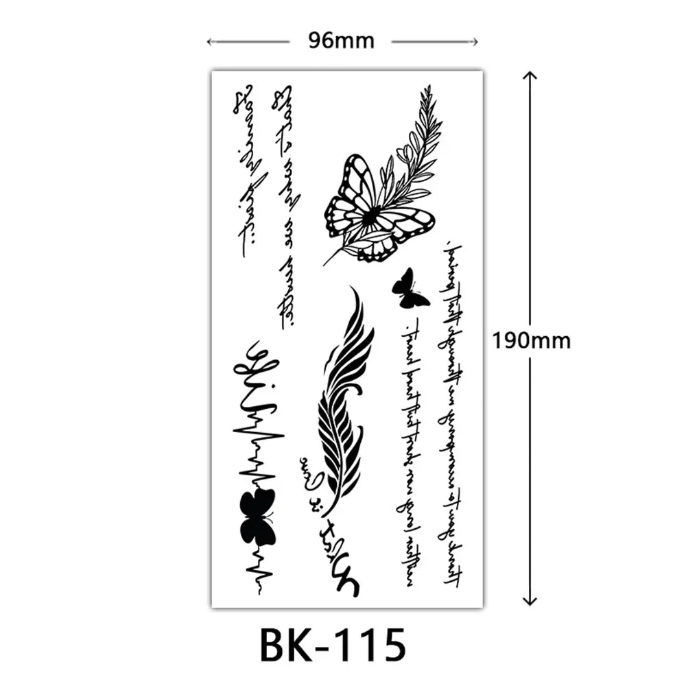 Rynx | 1PCS Sketch Flower Tattoo Sticker Black Datura Arm Legs Tattoo Temporary Waterproof Durable Sexy Tattoo Stickers For Women Body