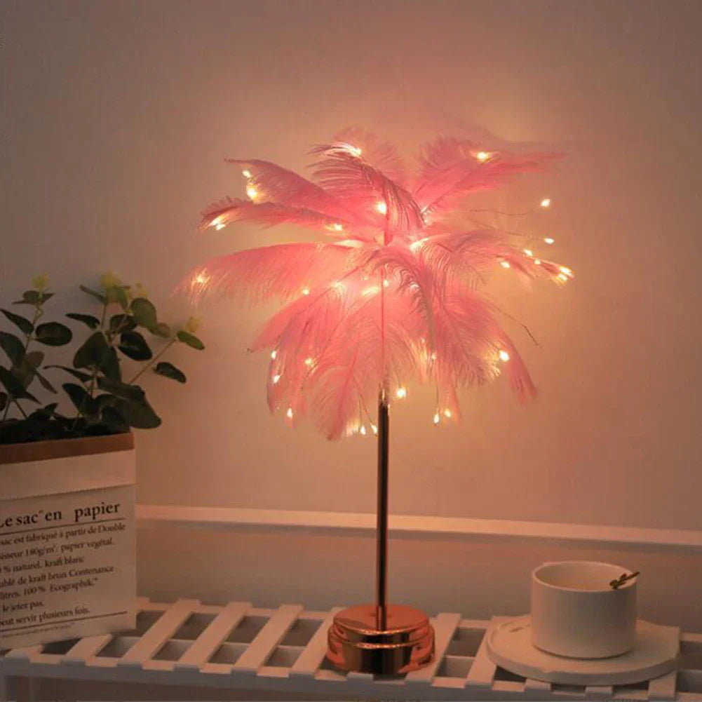 Lisslune | LED Spring Table Lamp Night Light USB powered Remote Control Nightstand Lamps