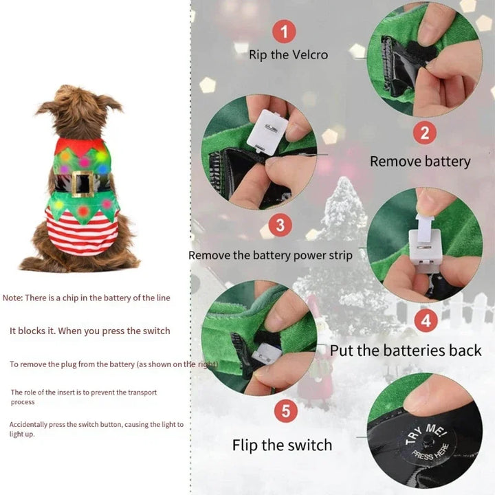 Lisslune | Dog Christmas LED Striped Vest