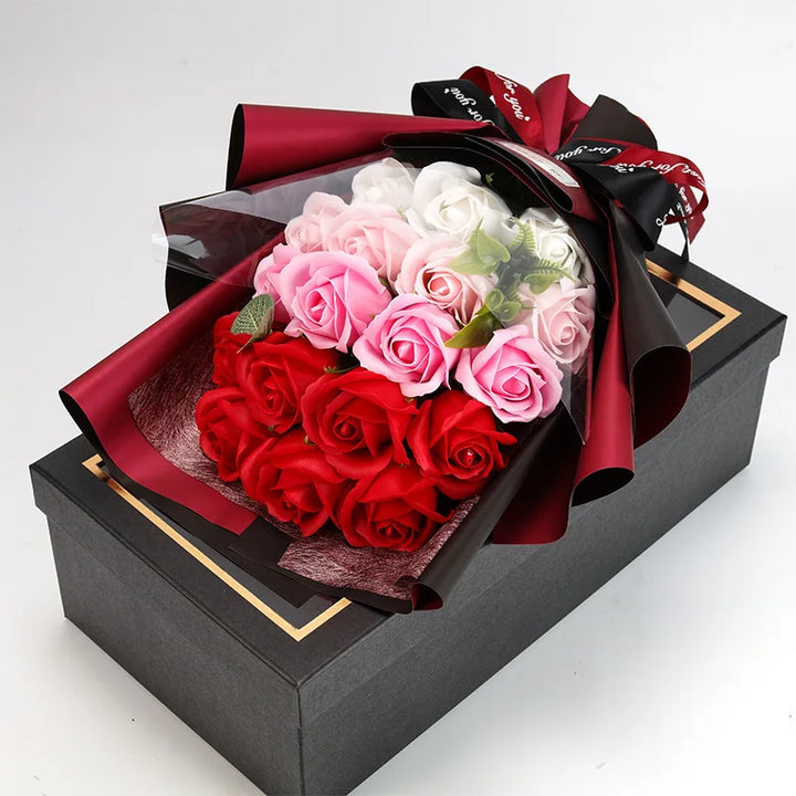Lisslune | Romantic Soap Rose Bouquet Gift for Valentine’s Day