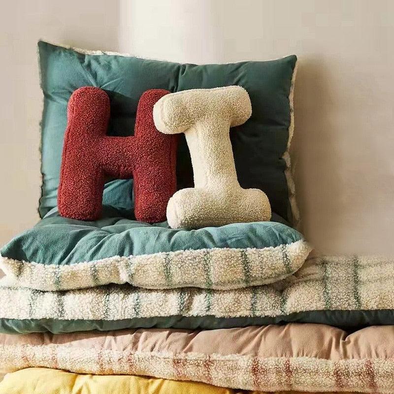 Lisslune | Delightful English Letters Plush Cushion - Cozy Home Accessory