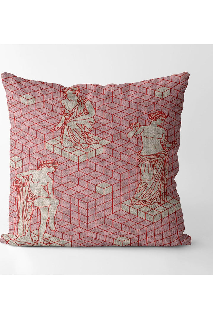 Lisslune | Pink square decorative pillowcase