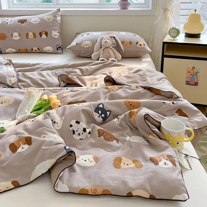 Rynx | Summer blanket Climate blanket Flower girl Heart Class A Double-layer yarn Summer cool soft Machine washable