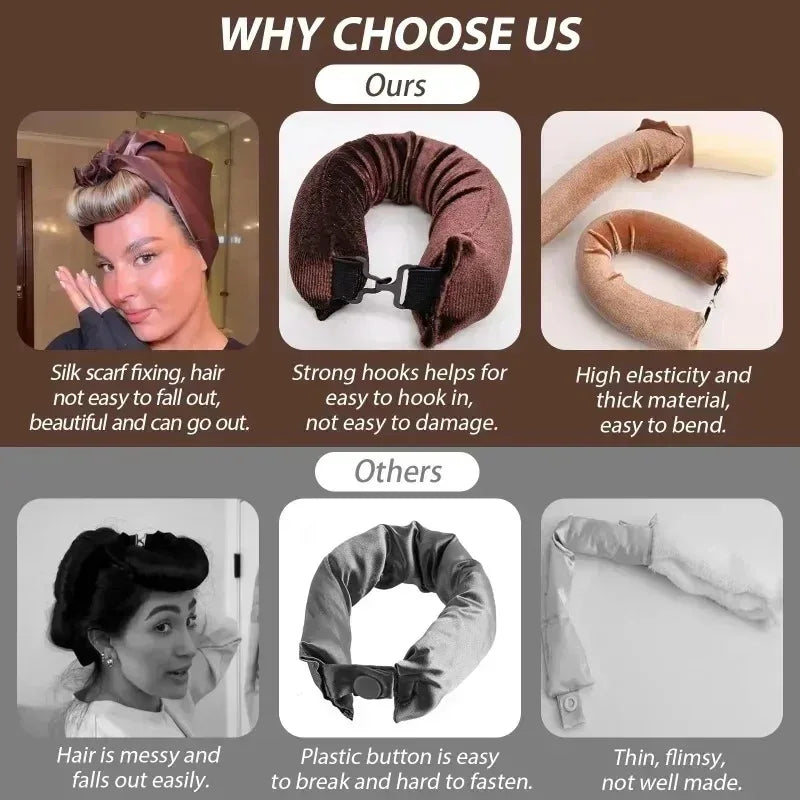 Rynx | Heat-free Velvet Hair Curling Sticks Lazy Curls Roller Heat-free Curls Overnight Heat-free Blow-drying Styling Tool Hair Curling for Sleeping
