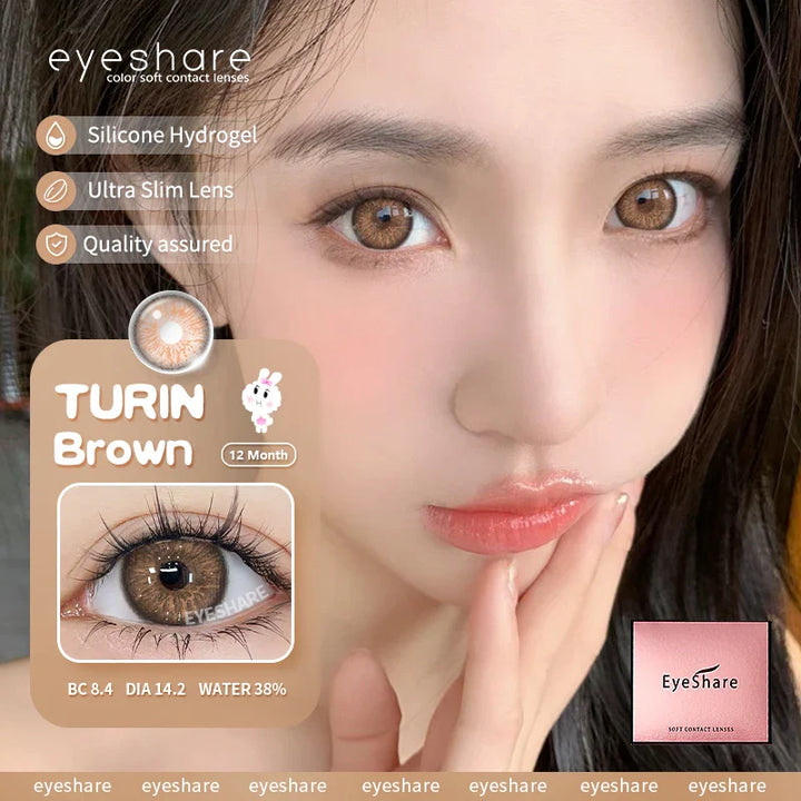 Rynx | 1 Pair Colored Contact Lenses for Eyes Natural Brown Eye Lenses Gray Pupils Blue Eyes Soft Lenses Annual Green Contact Lenses