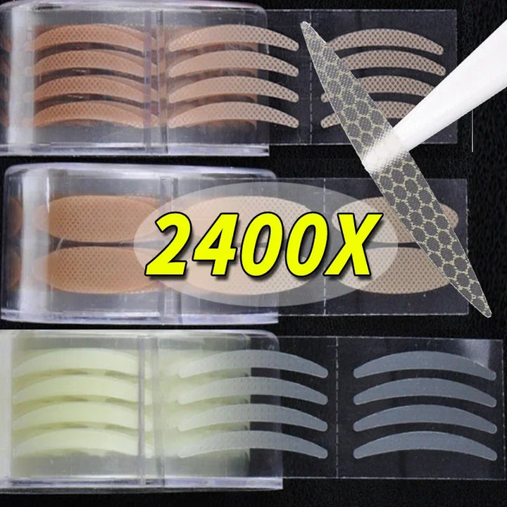 Rynx | Invisible double eyelid stickers 2400 pieces premium eye lifting strips Self-adhesive double eyelid tapes Clear beige eye tapes Makeup tool