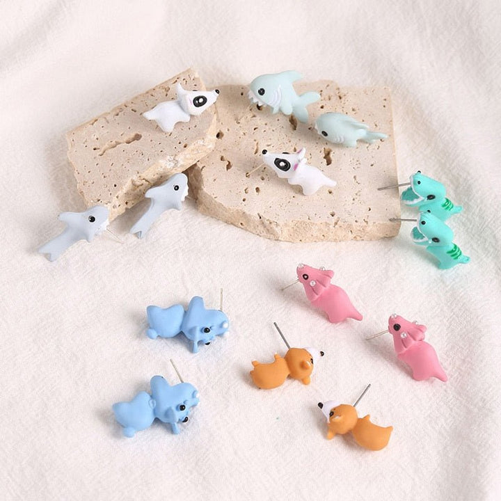 Lisslune | Cute Biting Animal Earrings (1 Pair)