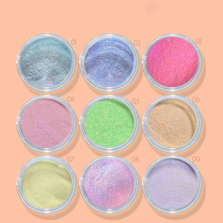 Rynx | Neon Rainbow Chrome Glitter Nails Aura Clear Mirror Effect Neon Chameleon Nail Powder for Manicure Decoration Friction Dust