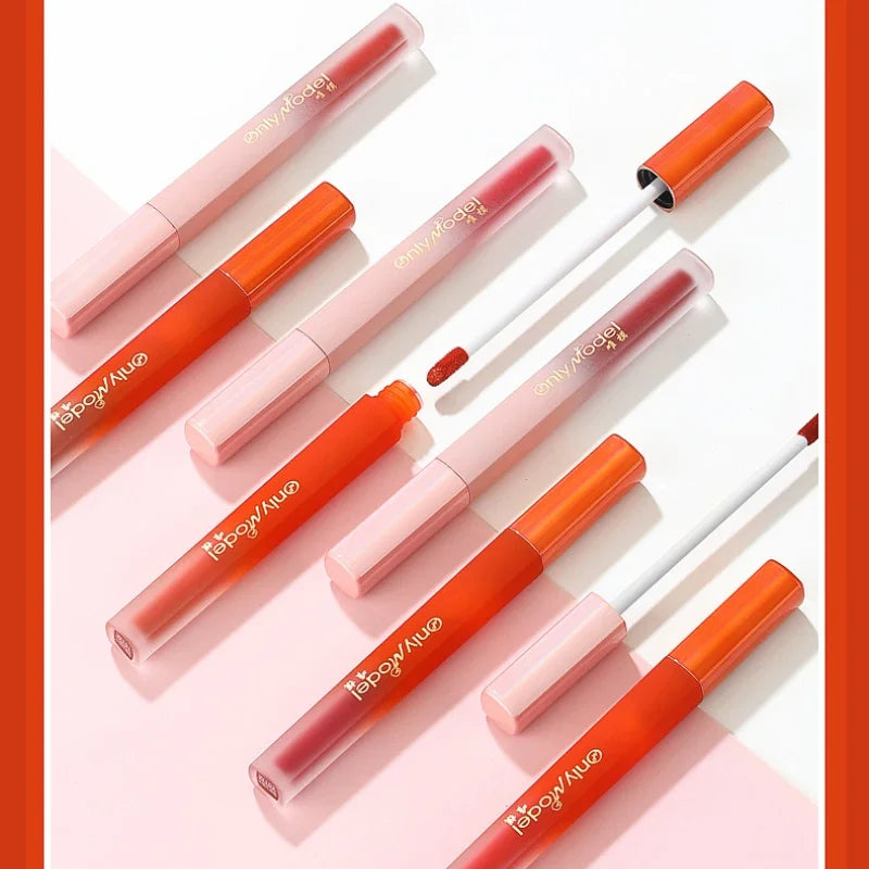 Rynx | Velvet Orange Lipstick Skin Brightening Matte Lipsticks Waterproof Long-lasting Lipstick Lip Tint Women Korean Cosmetics Lip Lacquer