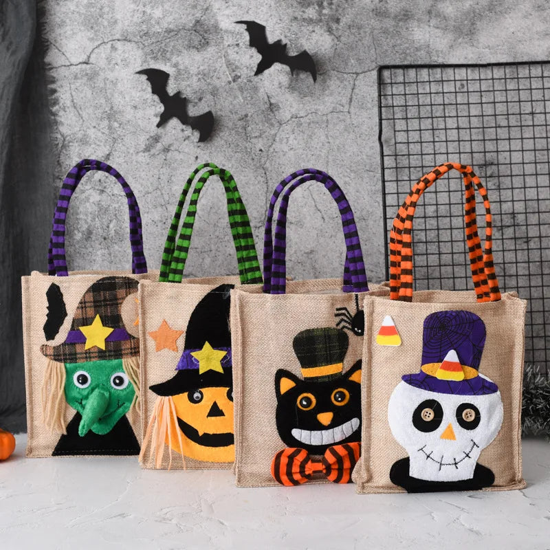 Rynx | New Halloween Gift Fleece Handbag Candy Bag Ghost Festival Pumpkin Bag Decoration Props Gift Bag