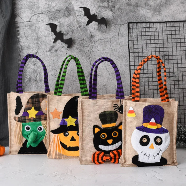 Rynx | New Halloween Gift Fleece Handbag Candy Bag Ghost Festival Pumpkin Bag Decoration Props Gift Bag