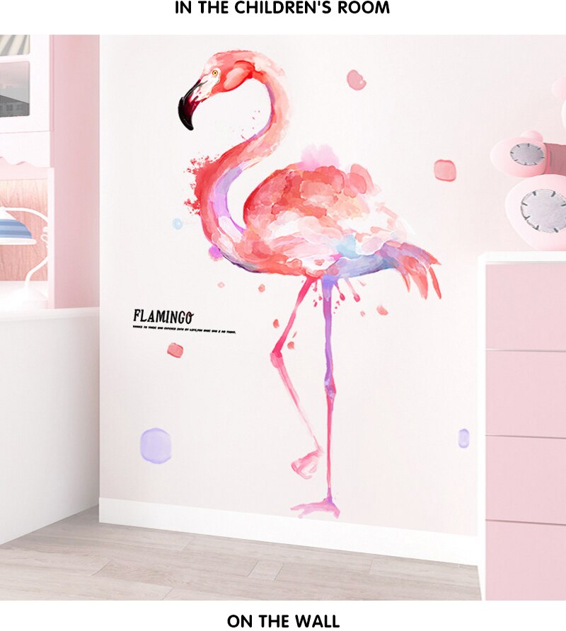 Lisslune | Flamingo Wall Stickers for Kids Room Home