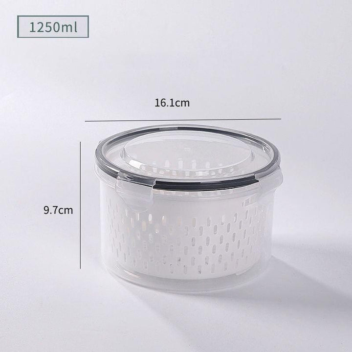 Lisslune | Refrigerator Storage Container with Draining Tray and Clear Lid for Organized Fruits and Vegetables