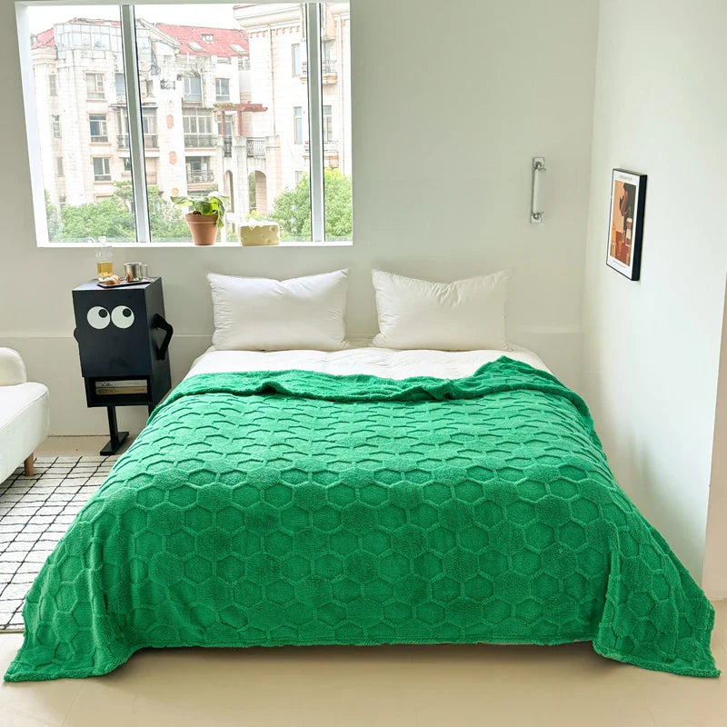 Rynx | New Tafu Velvet Cross Border Double-Sided Jacquard Football Grid Thick Duvet Cover for Bedding Sofa