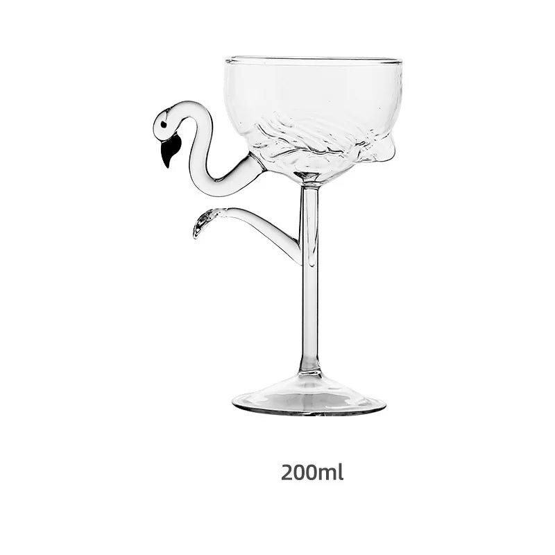 Lisslune | Pink Flamingo Cocktail Clear Party Glasses