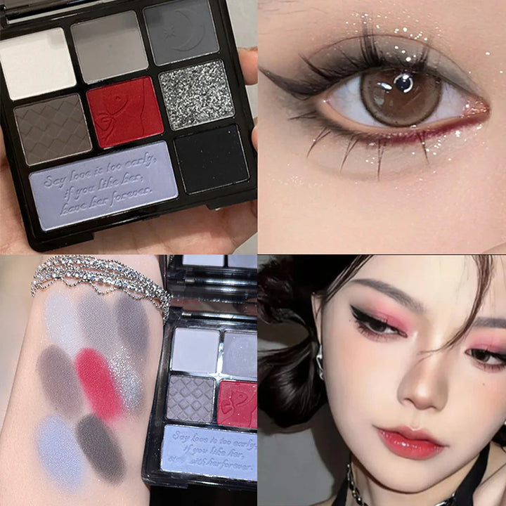 Rynx | 9 Colors Matte Waterproof Eyeshadow Palette Blue Purple Eyeshadow Pigment Smoky Punk Eyeshadow Summer Swimming Cosmetics