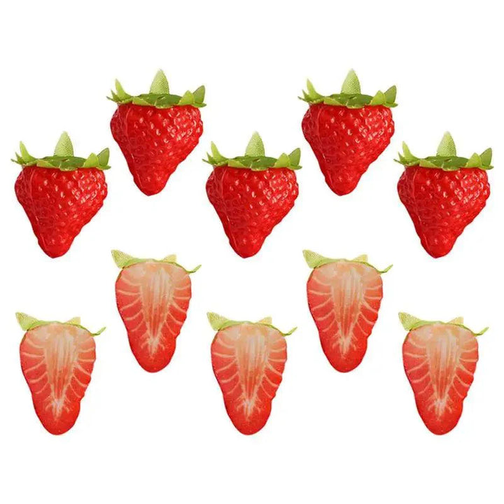 Lisslune | Charming 10-piece Realistic Strawberry Home Decor and Craft Set
