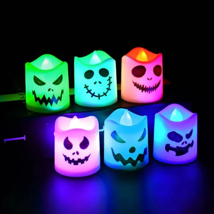 Lisslune | Halloween LED Ghost & Pumpkin Candle Lights – 6 Pack