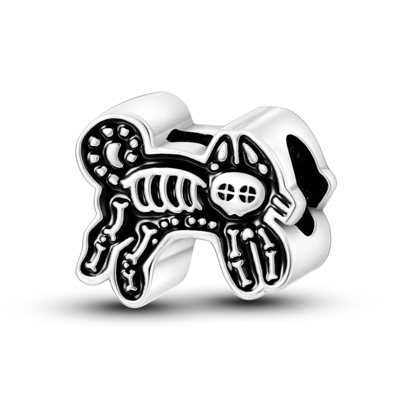 Lisslune | 925 Silver Golden Leopard Charms Beads Colorful Chameleon Rhinoceros Lion Scarab Cat Pendant Compatible with Original Pandora Bracelet Jewelry