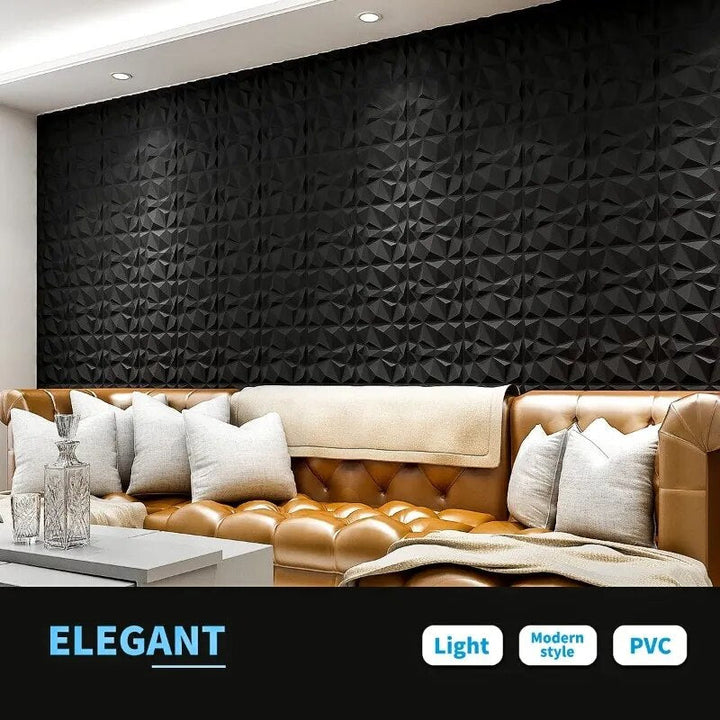 Lisslune | 3D Diamond Design Decorative Matt Wall Panel Stickers