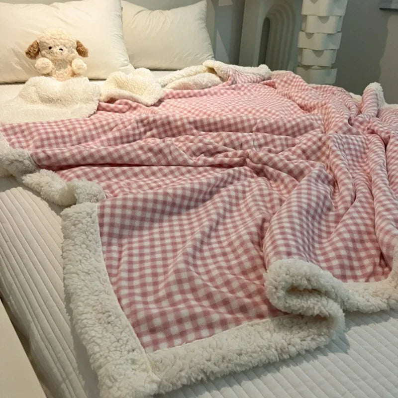 Rynx | New Thick Warm Lamb Fleece Blanket Fleece Milk Fleece Small Blanket Single Dorm Cover Blanket Winter