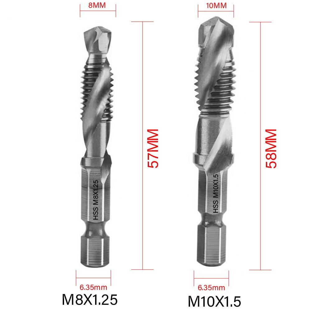Lisslune | Precision Taps Set with Titanium Coating and Spiral Flute Design for Efficient Tapping and Chamfering
