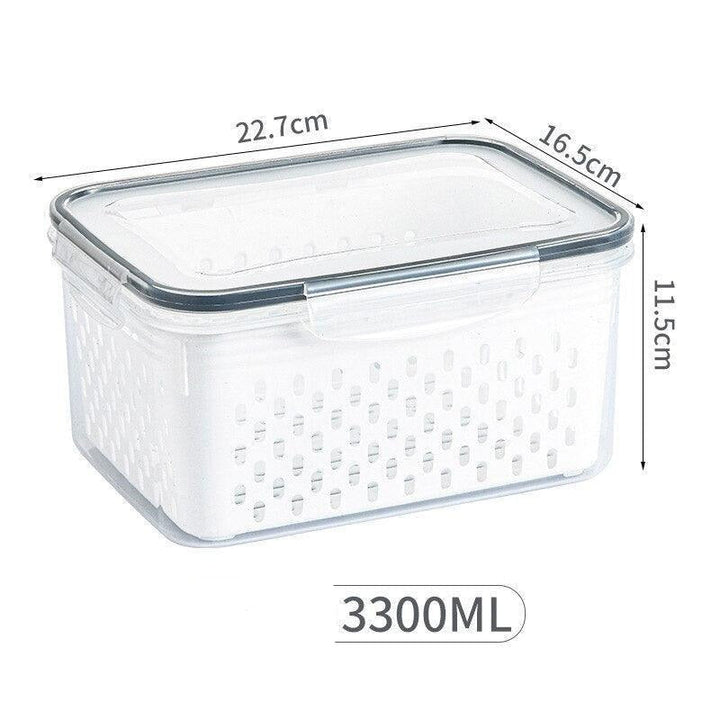 Lisslune | Refrigerator Storage Container with Draining Tray and Clear Lid for Organized Fruits and Vegetables