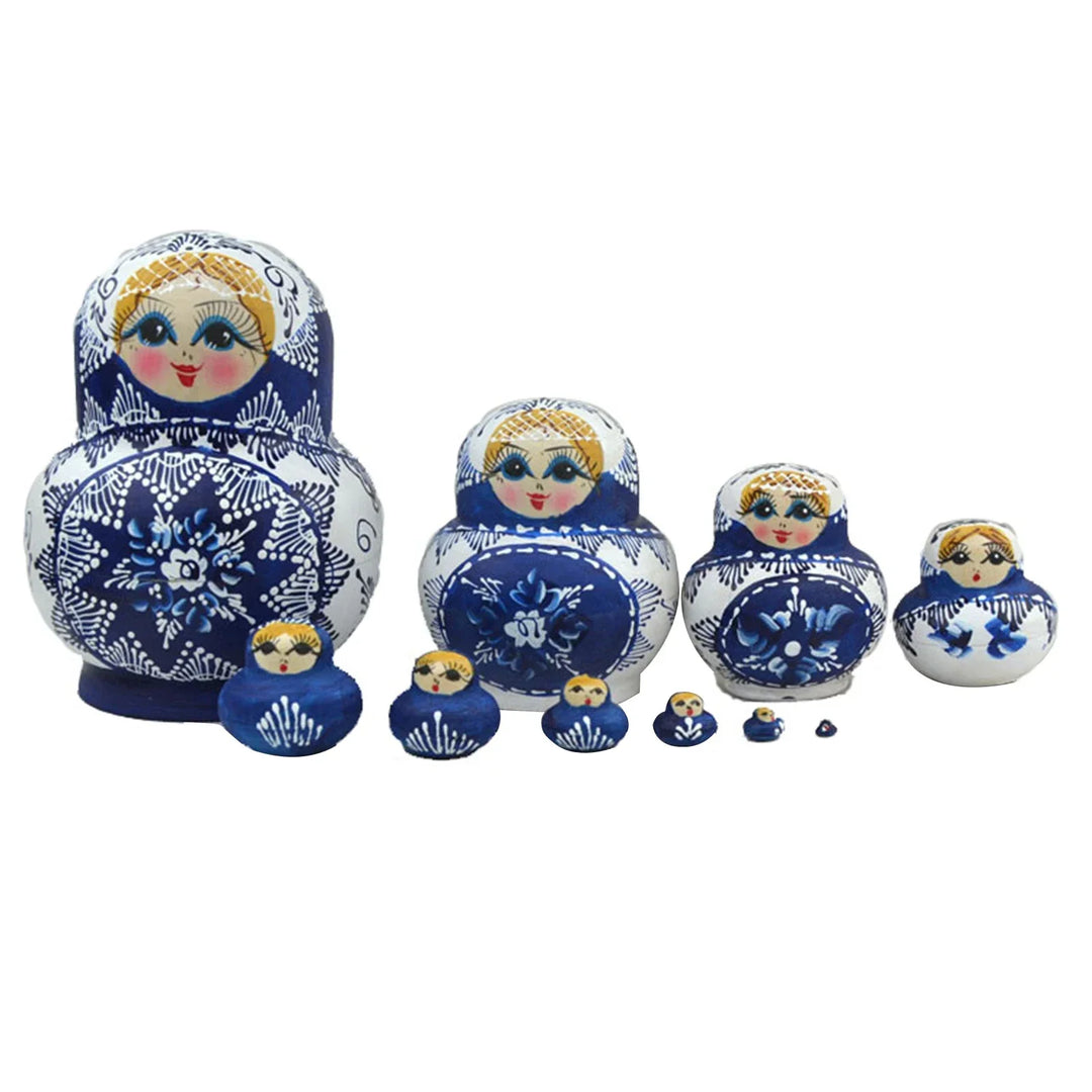 Lisslune | 10 pieces/set wooden Russian matryoshka dolls