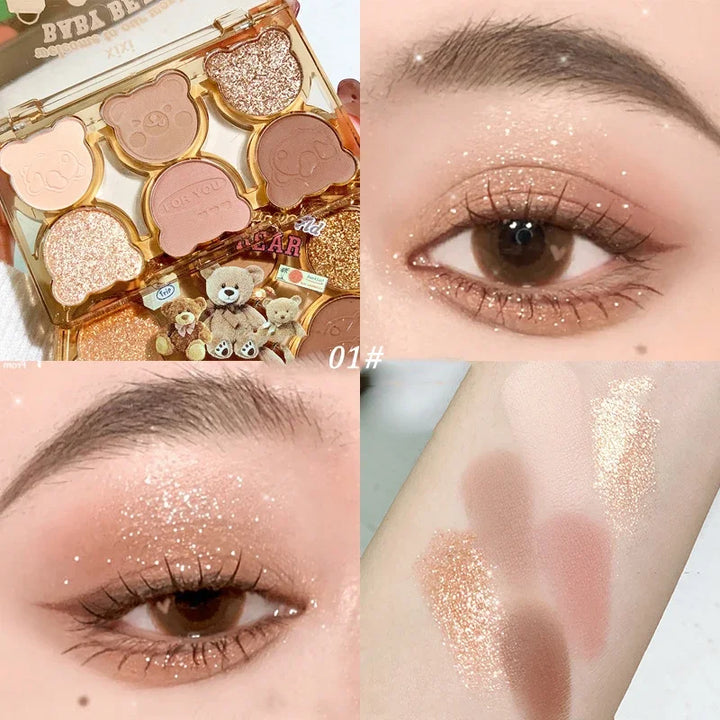 Rynx | 6 Colors Eyeshadow Palette Iris Purple Glitter Pearlescent Eyeshadow Palette Fashion Korean Shimmering Eyeshadow Charming Eye Makeup